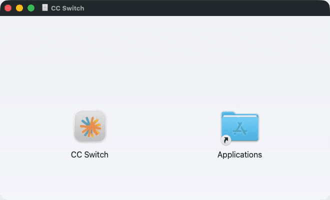 Drag CC Switch into the Applications folder