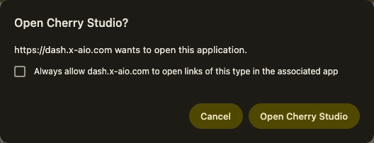 Click Open Cherry Studio in Chrome